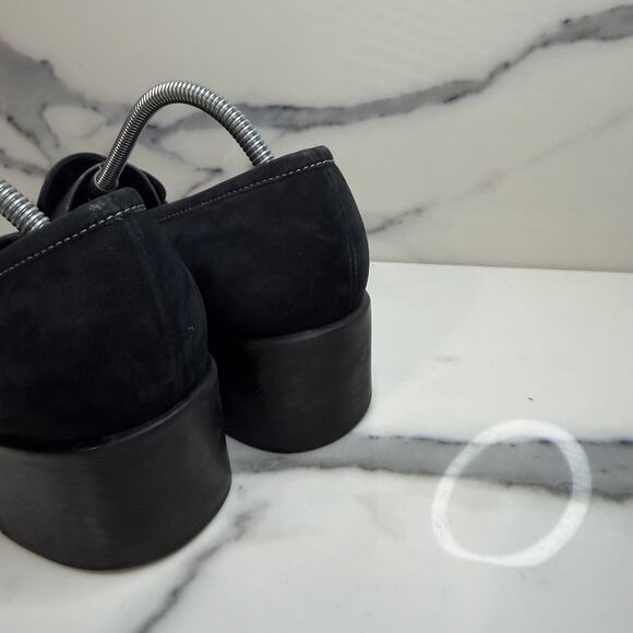 Aerosoles Women's Black Leather Career Leader Heeled Loafers Sz 8 Minimalist - Picture 4 of 7